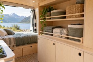 Read more about the article Camper Van Shelving Ideas: Open Access with a Place for Every Item