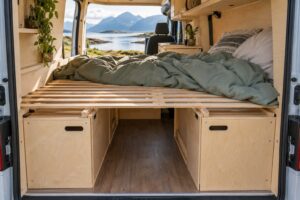 Read more about the article Campervan Bed Frame Ideas: Plan Support, Access and Finished Height